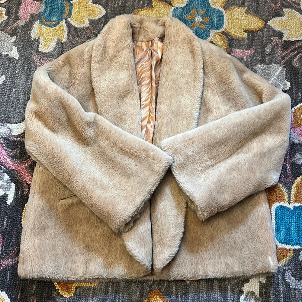 Retro Sherpa Teddy Shawl Collar Coat